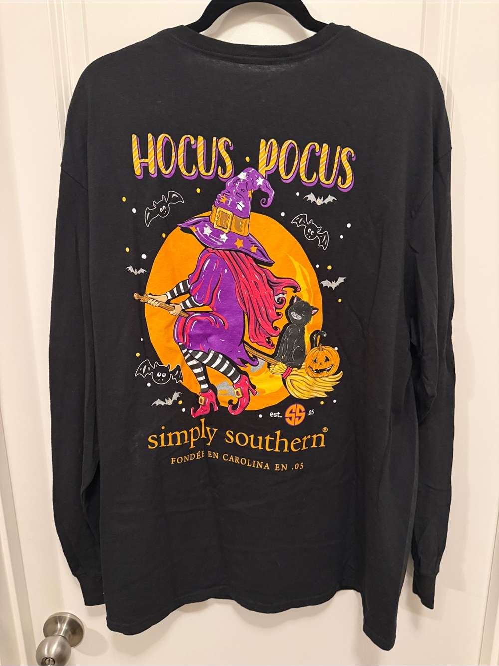 Simply Southern Womenโs ' Black "Happy Hocus Pocus Season" Long Sleeve Tee - Picture 4 of 6